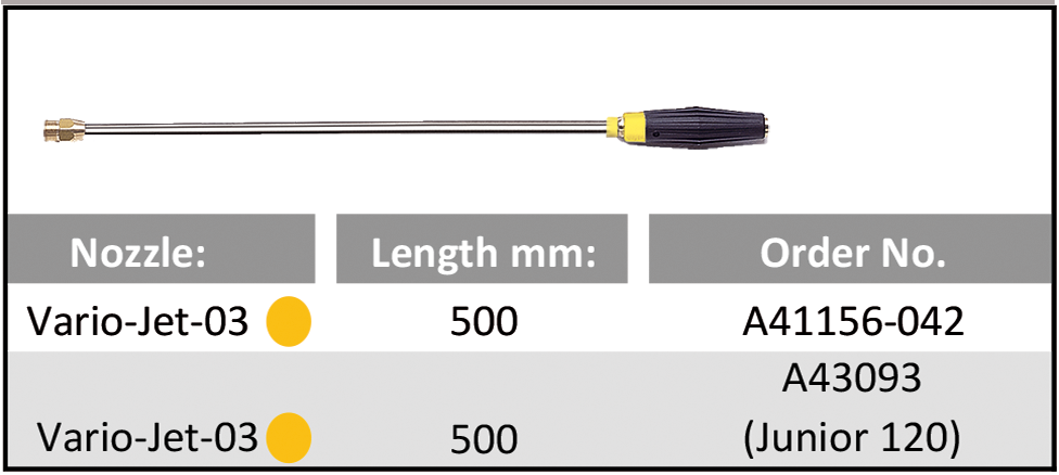 S/S Lance with Vario-Jet table